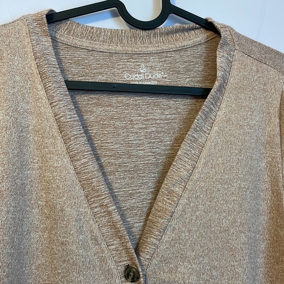 Cuddl Duds Heather Walnut Taupe Super Soft Longline Button Front Cardigan size M - Picture 11 of 16